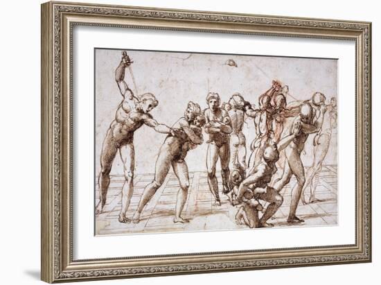 The Massacre of the Innocents, Around 1509-Raphael-Framed Giclee Print