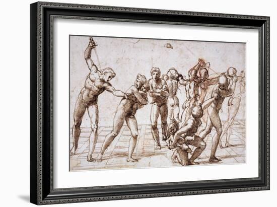 The Massacre of the Innocents, Around 1509-Raphael-Framed Giclee Print