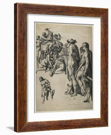 The Massacre of the Innocents, C. 1584-Hendrik Goltzius-Framed Giclee Print