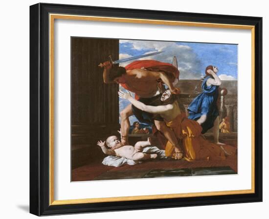 The Massacre of the Innocents, Ca. 1628-1629-Nicolas Poussin-Framed Giclee Print