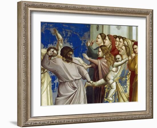 The Massacre of the Innocents, Detail from Life and Passion of Christ, 1303-1305-Giotto di Bondone-Framed Giclee Print