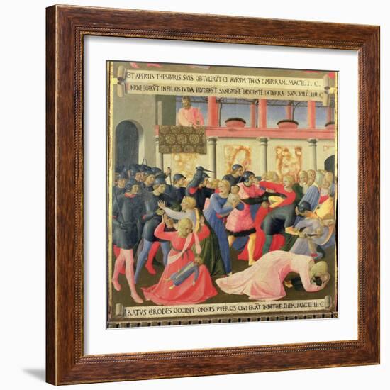 The Massacre of the Innocents, Detail of Panel One of Silver Treasury of Santissima Annunziata-Fra Angelico-Framed Giclee Print