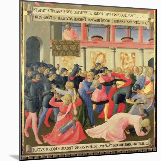The Massacre of the Innocents, Detail of Panel One of Silver Treasury of Santissima Annunziata-Fra Angelico-Mounted Giclee Print