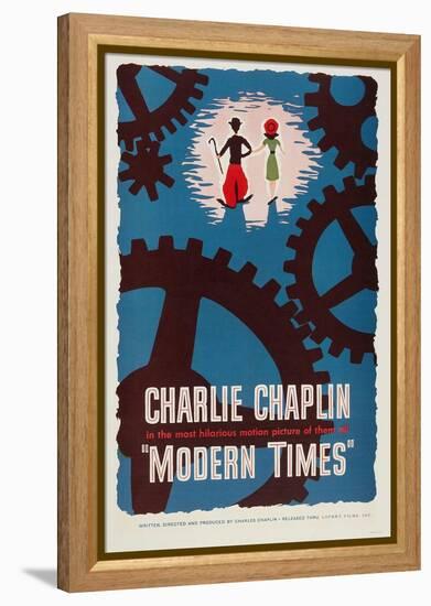 The Masses, 1936, "Modern Times" Directed by Charles Chaplin-null-Framed Premier Image Canvas