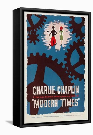 The Masses, 1936, "Modern Times" Directed by Charles Chaplin-null-Framed Premier Image Canvas