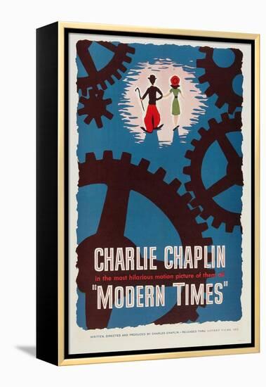 The Masses, 1936, "Modern Times" Directed by Charles Chaplin-null-Framed Premier Image Canvas