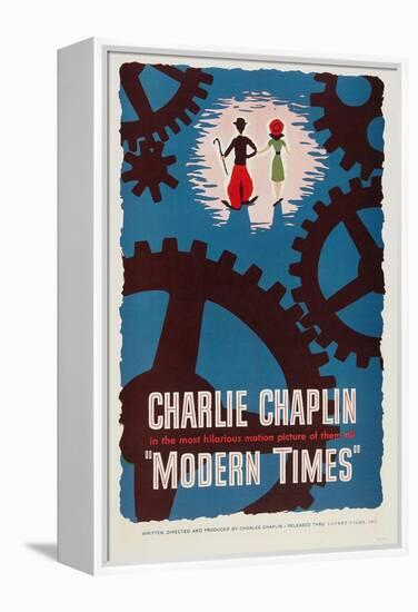The Masses, 1936, "Modern Times" Directed by Charles Chaplin-null-Framed Premier Image Canvas