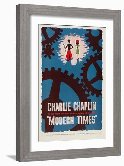 The Masses, 1936, "Modern Times" Directed by Charles Chaplin-null-Framed Giclee Print