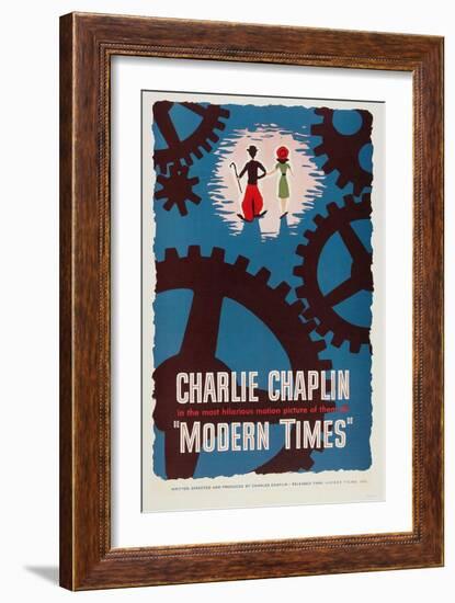 The Masses, 1936, "Modern Times" Directed by Charles Chaplin-null-Framed Giclee Print
