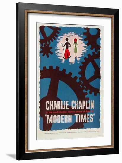 The Masses, 1936, "Modern Times" Directed by Charles Chaplin-null-Framed Giclee Print