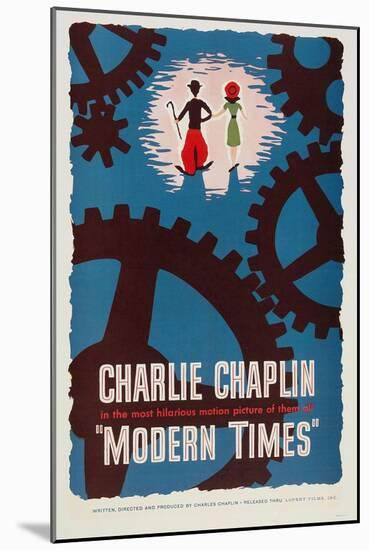 The Masses, 1936, "Modern Times" Directed by Charles Chaplin-null-Mounted Giclee Print