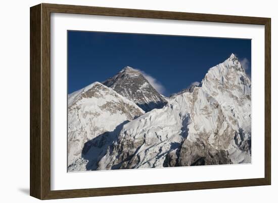 The massive black pyramid summit of Mount Everest, from Kala Patar, Khumbu Region, Nepal, Himalayas-Alex Treadway-Framed Photographic Print