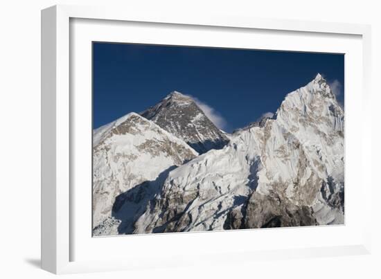 The massive black pyramid summit of Mount Everest, from Kala Patar, Khumbu Region, Nepal, Himalayas-Alex Treadway-Framed Photographic Print