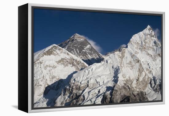 The massive black pyramid summit of Mount Everest, from Kala Patar, Khumbu Region, Nepal, Himalayas-Alex Treadway-Framed Premier Image Canvas