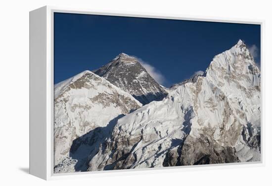 The massive black pyramid summit of Mount Everest, from Kala Patar, Khumbu Region, Nepal, Himalayas-Alex Treadway-Framed Premier Image Canvas