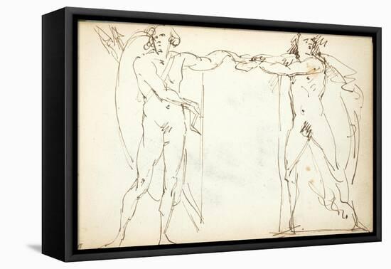 The Mastbaum Album, C.1860-80 (Graphite, Ink & Wash on Paper)-Auguste Rodin-Framed Premier Image Canvas