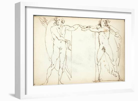 The Mastbaum Album, C.1860-80 (Graphite, Ink & Wash on Paper)-Auguste Rodin-Framed Giclee Print