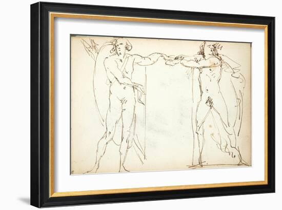 The Mastbaum Album, C.1860-80 (Graphite, Ink & Wash on Paper)-Auguste Rodin-Framed Giclee Print