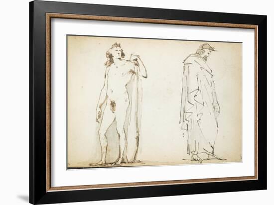 The Mastbaum Album, C.1860-80 (Graphite, Ink & Wash on Paper)-Auguste Rodin-Framed Giclee Print