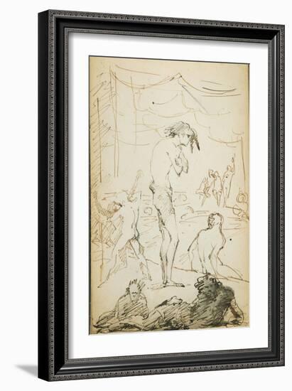 The Mastbaum Album, C.1860-80 (Graphite, Ink & Wash on Paper)-Auguste Rodin-Framed Giclee Print