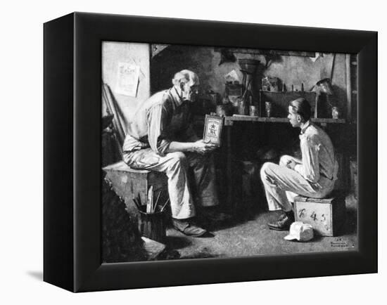 The Master and the Apprentice-Norman Rockwell-Framed Premier Image Canvas