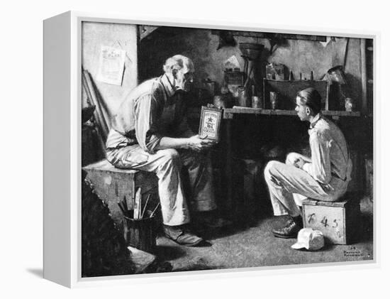 The Master and the Apprentice-Norman Rockwell-Framed Premier Image Canvas
