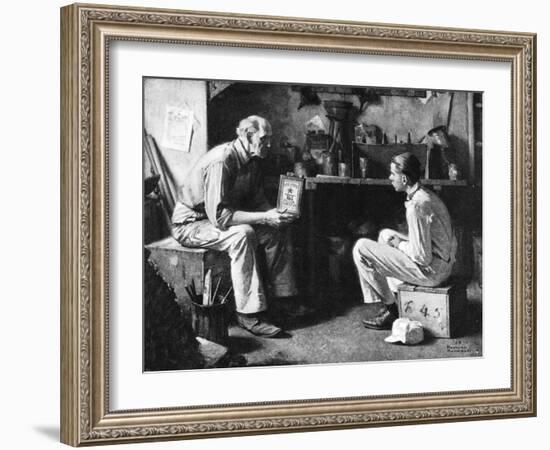 The Master and the Apprentice-Norman Rockwell-Framed Giclee Print