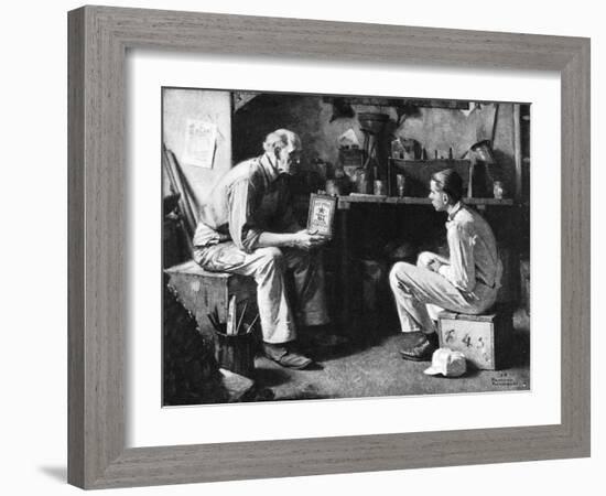 The Master and the Apprentice-Norman Rockwell-Framed Giclee Print