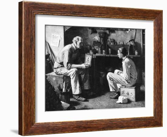 The Master and the Apprentice-Norman Rockwell-Framed Giclee Print