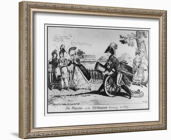 The Master of the Ordnance Exercising His Hobby', 1819-Isaac Cruikshank-Framed Giclee Print