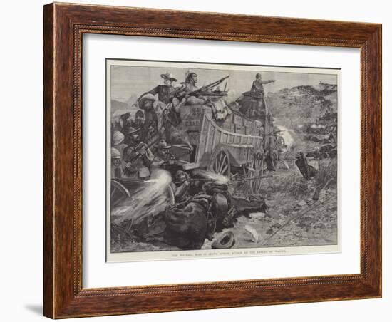 The Matabili War in South Africa, Attack on the Laager of Wagons-Richard Caton Woodville II-Framed Giclee Print