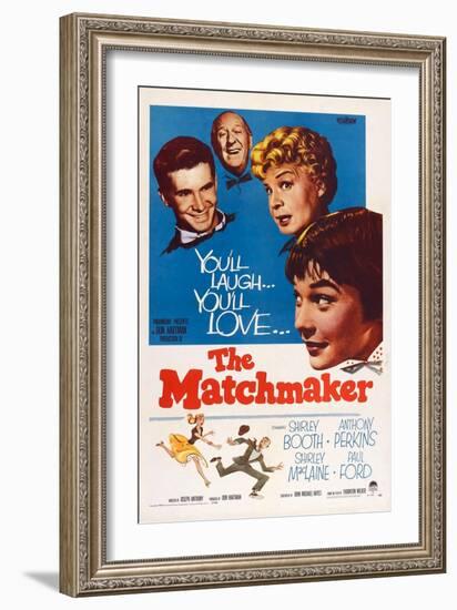 The Matchmaker, from Left: Anthony Perkins, Paul Ford, Shirley Booth, Shirley Maclaine, 1958-null-Framed Art Print