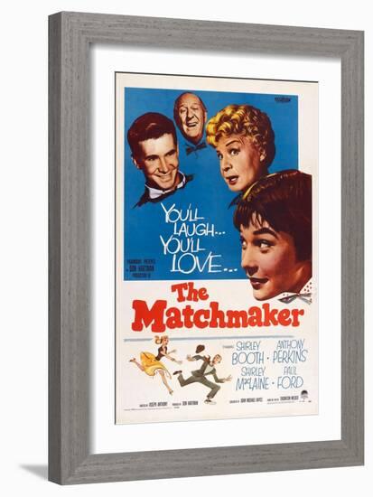 The Matchmaker, from Left: Anthony Perkins, Paul Ford, Shirley Booth, Shirley Maclaine, 1958-null-Framed Art Print