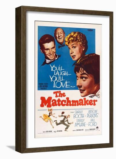 The Matchmaker, from Left: Anthony Perkins, Paul Ford, Shirley Booth, Shirley Maclaine, 1958-null-Framed Art Print