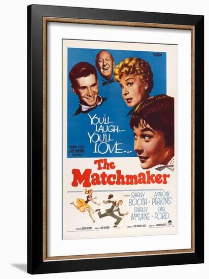 The Matchmaker, from Left: Anthony Perkins, Paul Ford, Shirley Booth, Shirley Maclaine, 1958-null-Framed Art Print