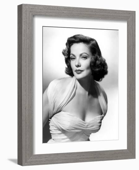 The Mating Season, Gene Tierney Wearing a Costume Designed by Oleg Cassini, 1951-null-Framed Photo