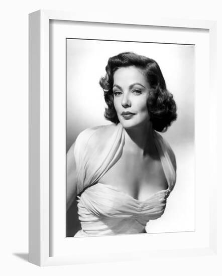 The Mating Season, Gene Tierney Wearing a Costume Designed by Oleg Cassini, 1951-null-Framed Photo