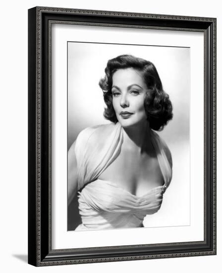 The Mating Season, Gene Tierney Wearing a Costume Designed by Oleg Cassini, 1951-null-Framed Photo