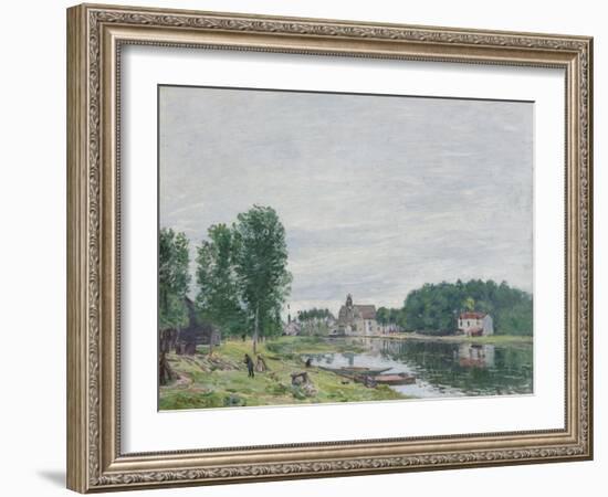 The Matrat Boatyard, Moret-Sur-Loing, Rainy Weather, 1892-Alfred Sisley-Framed Giclee Print