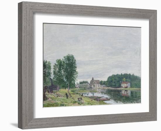 The Matrat Boatyard, Moret-Sur-Loing, Rainy Weather, 1892-Alfred Sisley-Framed Giclee Print