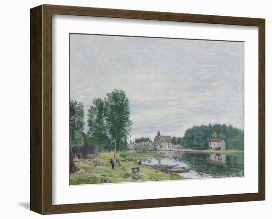 The Matrat Boatyard, Moret-Sur-Loing, Rainy Weather, 1892-Alfred Sisley-Framed Giclee Print