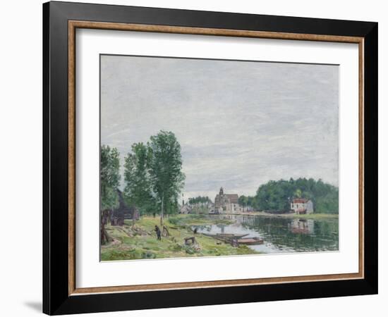 The Matrat Boatyard, Moret-Sur-Loing, Rainy Weather, 1892-Alfred Sisley-Framed Giclee Print