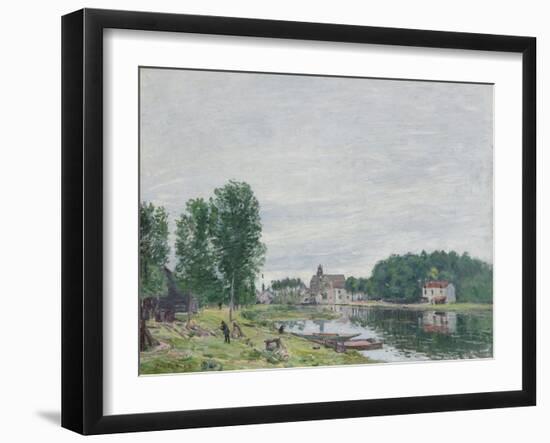 The Matrat Boatyard, Moret-Sur-Loing, Rainy Weather, 1892-Alfred Sisley-Framed Giclee Print