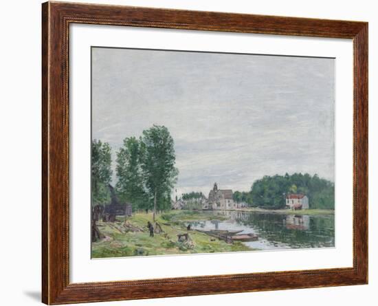 The Matrat Boatyard, Moret-Sur-Loing, Rainy Weather, 1892-Alfred Sisley-Framed Giclee Print