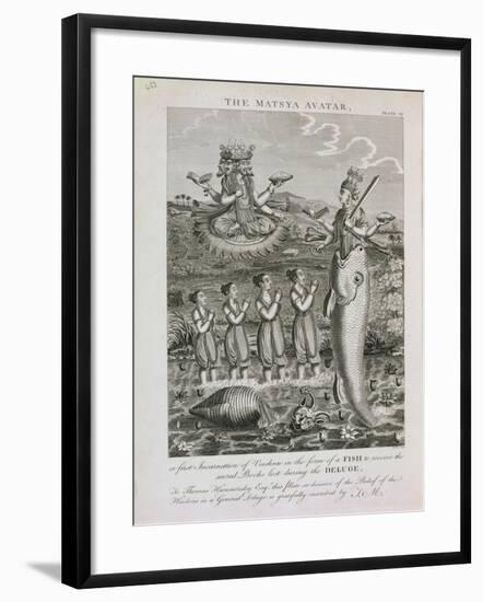 The Matsya Avatar, or the First Incarnation of Vishnu in the Form of a Fish-null-Framed Giclee Print