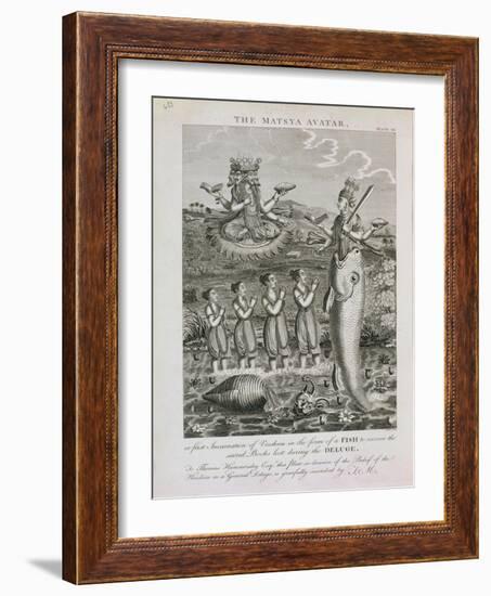 The Matsya Avatar, or the First Incarnation of Vishnu in the Form of a Fish-null-Framed Giclee Print