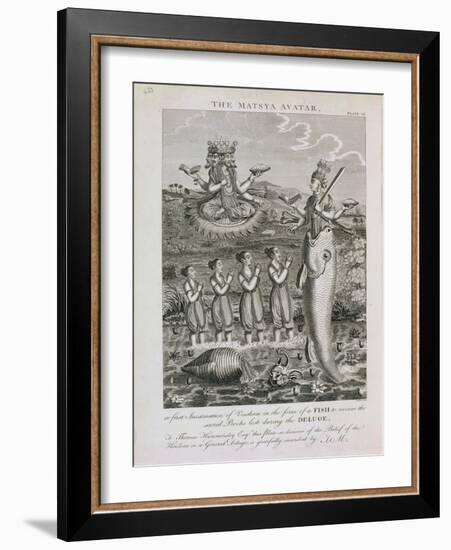 The Matsya Avatar, or the First Incarnation of Vishnu in the Form of a Fish-null-Framed Giclee Print