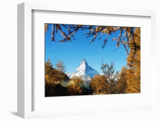 The Matterhorn, 4478m, in autumn, Zermatt, Valais, Swiss Alps, Switzerland, Europe-Christian Kober-Framed Photographic Print