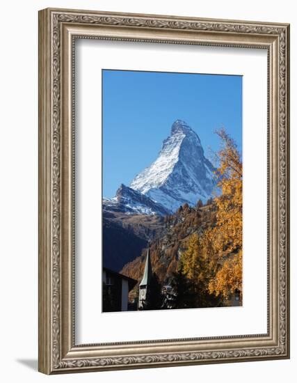 The Matterhorn, 4478m, in autumn, Zermatt, Valais, Swiss Alps, Switzerland, Europe-Christian Kober-Framed Photographic Print