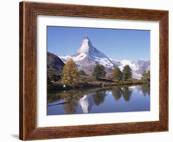 The Matterhorn Reflected in Grindjilake, Switzerland-Ursula Gahwiler-Framed Photographic Print